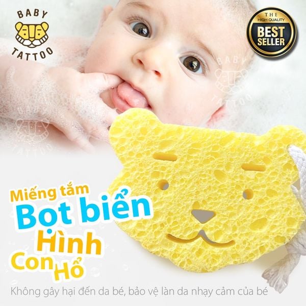  Miếng Tắm Bọt Biển Tắm Cho Bé Từ Sợi Gỗ Cellulose, Mềm Mại, An Toàn Cho Làn Da Nhạy Cảm Của Bé 