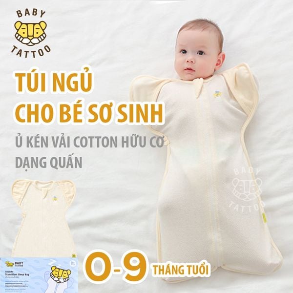  Túi Ngủ, Nhộng Chũn, Ủ Kén Vải Cotton Hữu Cơ Dạng Quấn Cho Bé Sơ Sinh Từ 0-9 Tháng Tuổi 