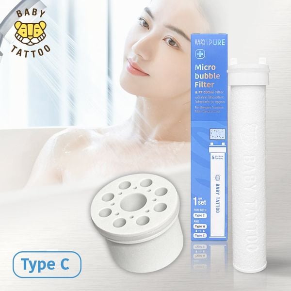  Bộ Lõi Vi Bọt Khí Type C, Đầu Chuyển Cho Vòi Sen Type A, Thay Cho Vòi Sen Tắm Lọc Nước 