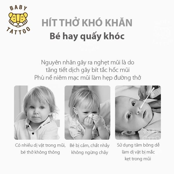  BABY TATTOO Dụng Cụ Hút Dịch Mũi Kéo Tay Kiếm Soát Lực, Đầu Hút Silicone Mềm, An Toàn Cho Bé 