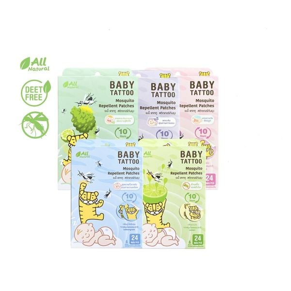  Miếng Dán Chống Muỗi, Côn Trùng Cho Trẻ Em Chiết Xuất Thiên Nhiên, Hương Thảo Dược Nhẹ Nhàng, Hộp 24 Miếng 
