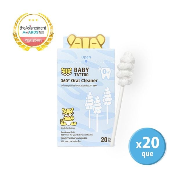  Que Rơ Lưỡi Đầu Xoắn Ốc 360 Độ, Gạc Y Tế, Vệ Sinh Khoang Miệng, Làm Sạch Cặn Sữa Cho Bé, Hộp 20 Que 
