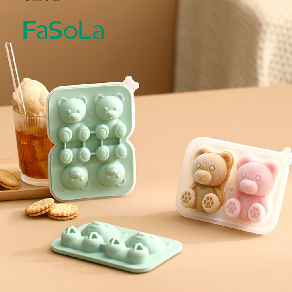 Khuôn gấu 3D làm đá, làm kem, nướng bánh silicone FSLSH-344 FSLSH-345