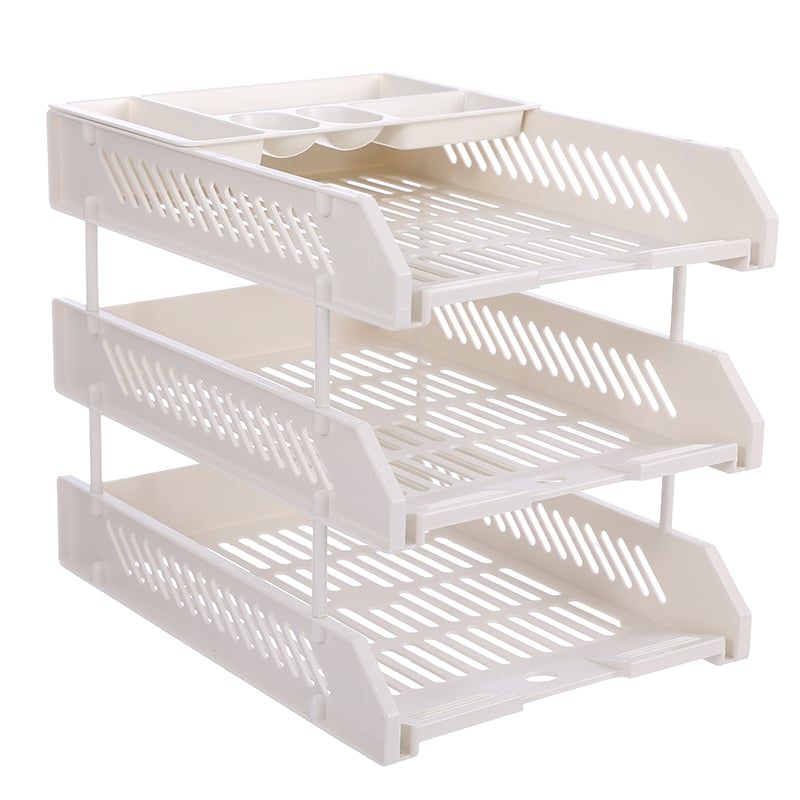 Giá đựng tài liệu hồ sơ 3 tầng kèm khay đựng văn phòng phẩm FSLDZ-285