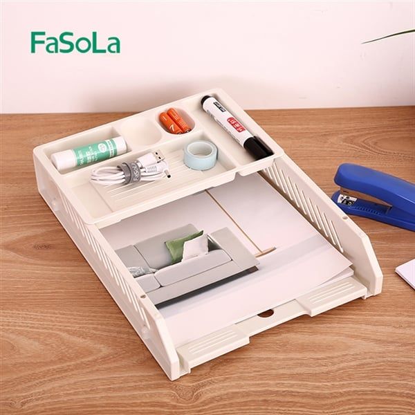 Giá đựng tài liệu hồ sơ 3 tầng kèm khay đựng văn phòng phẩm FSLDZ-285