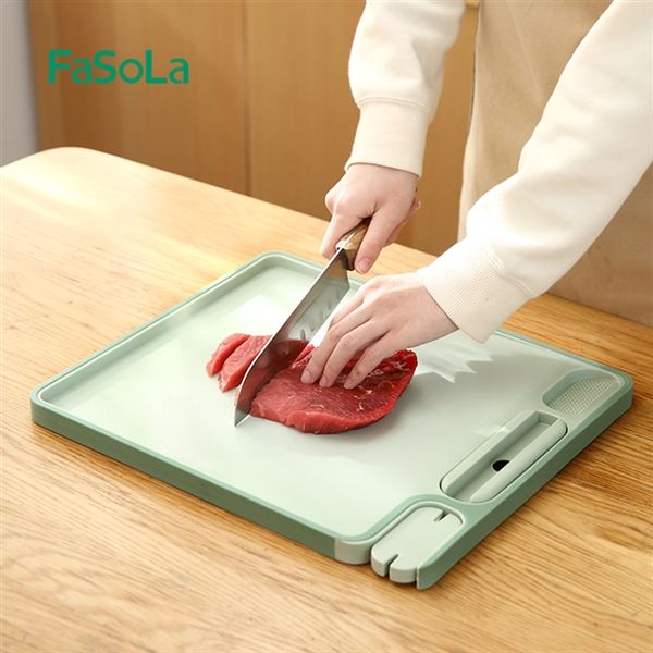 Thớt nhựa chống trượt đa năng kèm đồ mài dao FSLSH-269