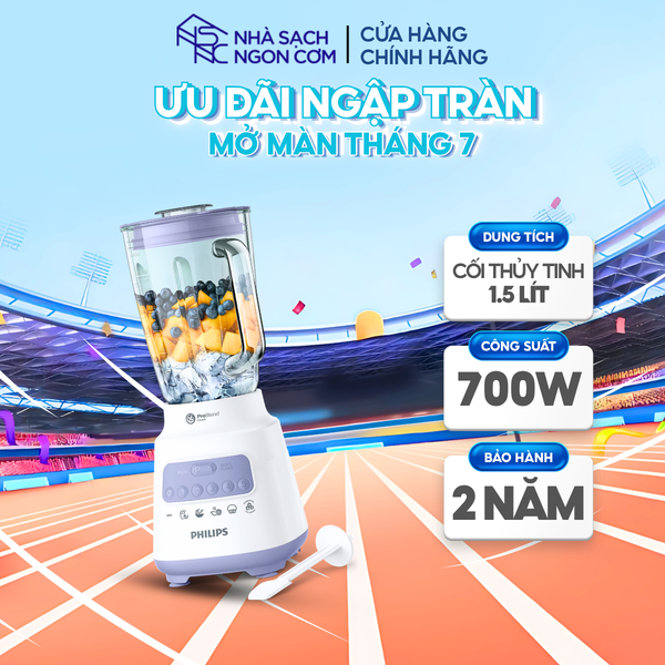 Máy xay sinh tố cối thủy tinh 1.5L Philips HR2222/00