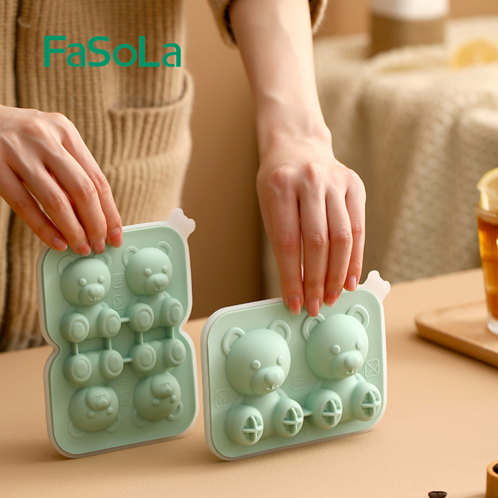 Khuôn gấu 3D làm đá, làm kem, nướng bánh silicone FSLSH-344 FSLSH-345