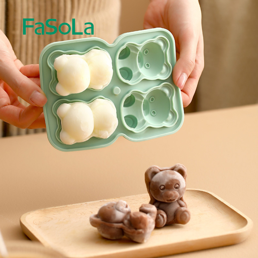 Khuôn gấu 3D làm đá, làm kem, nướng bánh silicone FSLSH-344 FSLSH-345