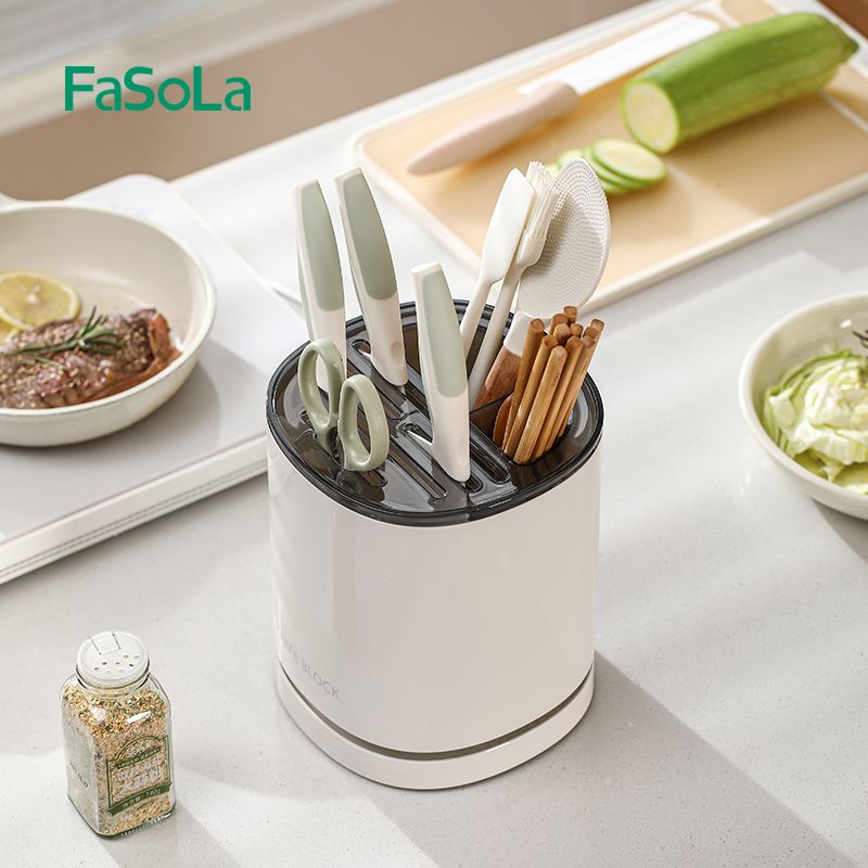 Ống đựng đũa dao kéo đồ làm bếp xoay 360 độ FSLPS-623