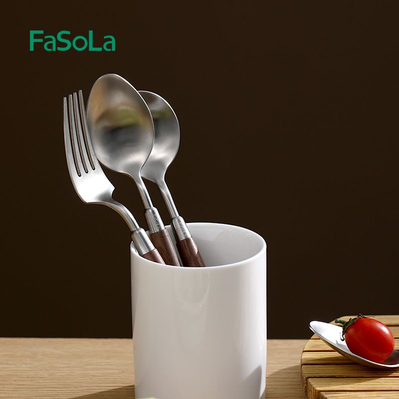 Dụng cụ bàn ăn inox cán gỗ phong cách cổ điển FSLSH-409