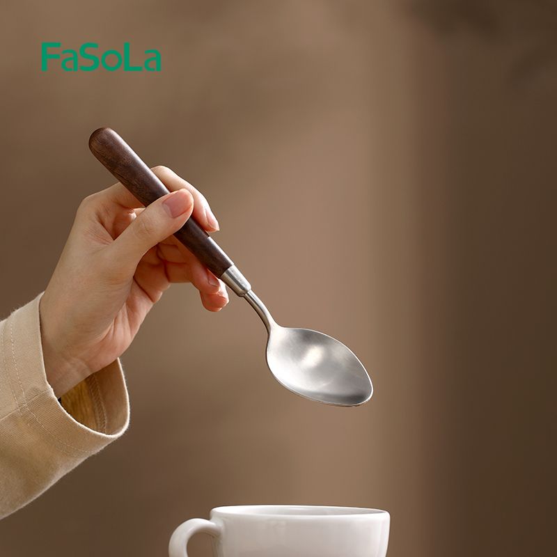 Dụng cụ bàn ăn inox cán gỗ phong cách cổ điển FSLSH-409