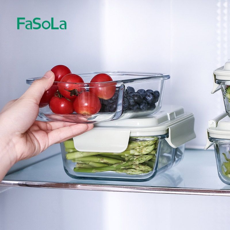 Hộp thủy tinh bảo quản thực phẩm 2 ngăn FSLSH-169