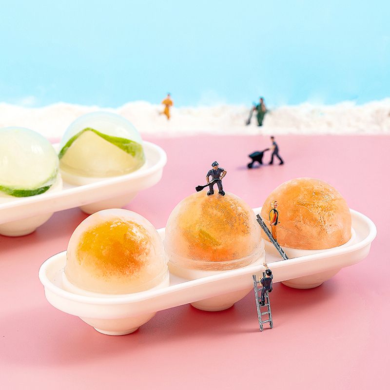 Khay làm đá, trà, kem trái cây 3 viên tròn silicone Fasola FSLYL-006