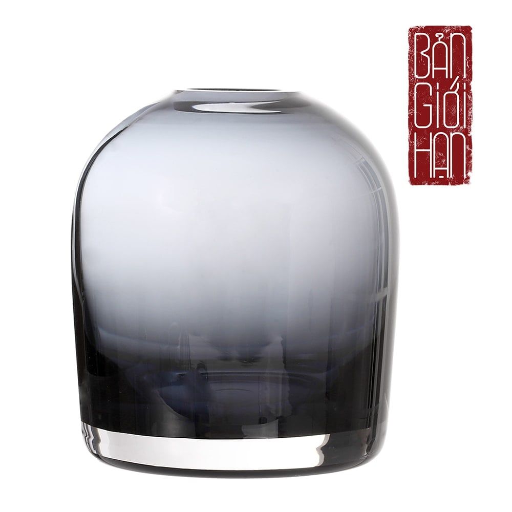 [FaSoLa] Bình thủy tinh thủ công Yên Vũ Sa Châu màu xám khói FSLFL-159
