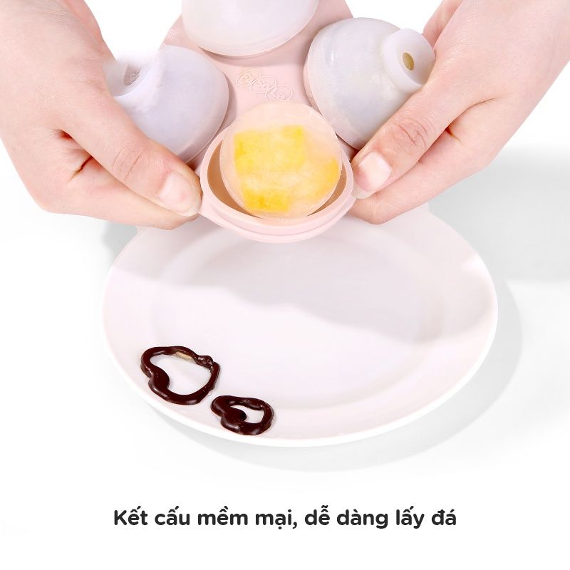 Khay đá tròn silicon có nắp (4 viên) FSLJJ-117