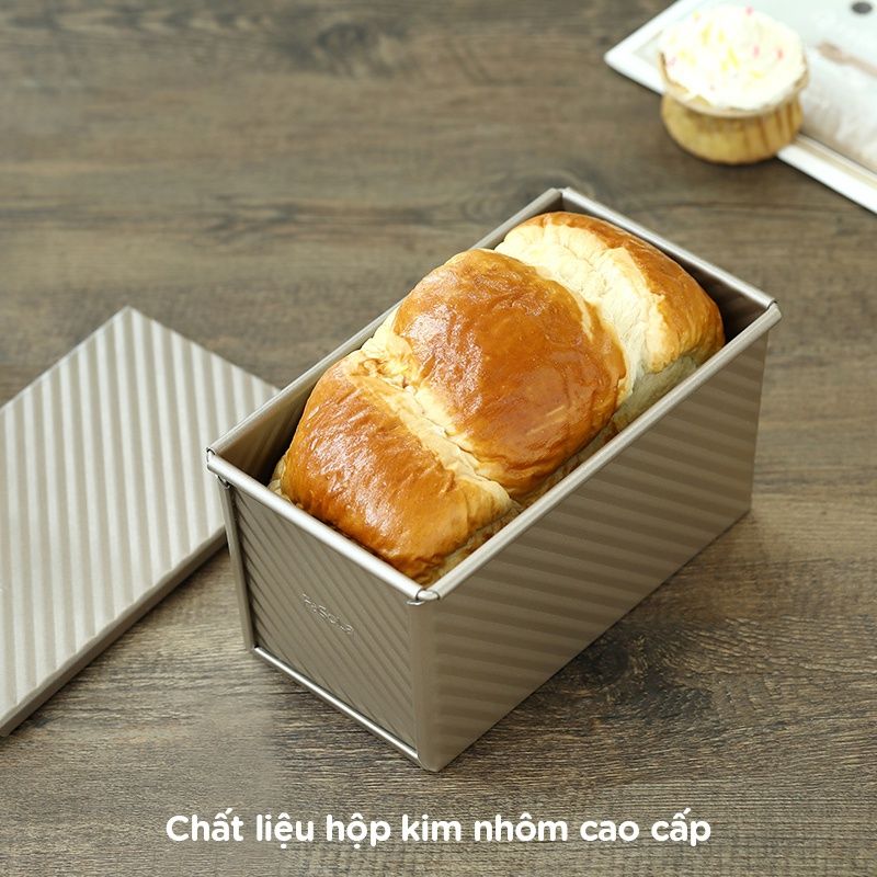 Khuôn nướng bánh mì chống dính 450g có nắp FSLDZ-225