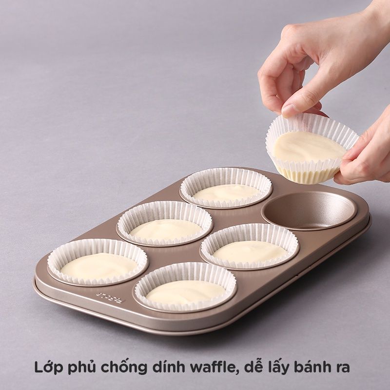 Khuôn nướng bánh cupcake muffin (6 ô tròn) FSLDZ-223