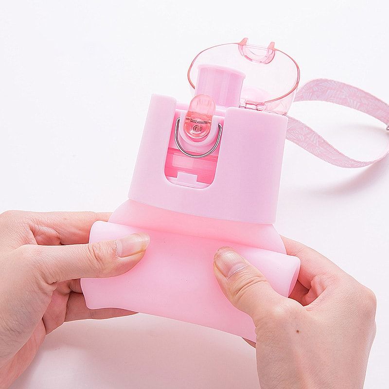 Bình nước thể thao silicon 500ML gấp gọn FSLQJ-0029