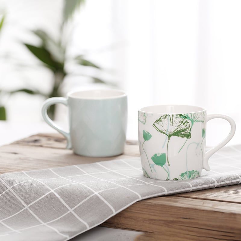 Ly sứ thủ công vân hoa lá FSLSH-057