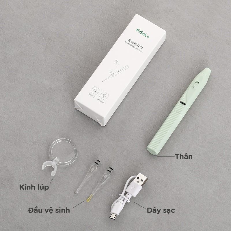 Dụng cụ ngoáy tai sạc kèm kính lúp FSLDZ-515