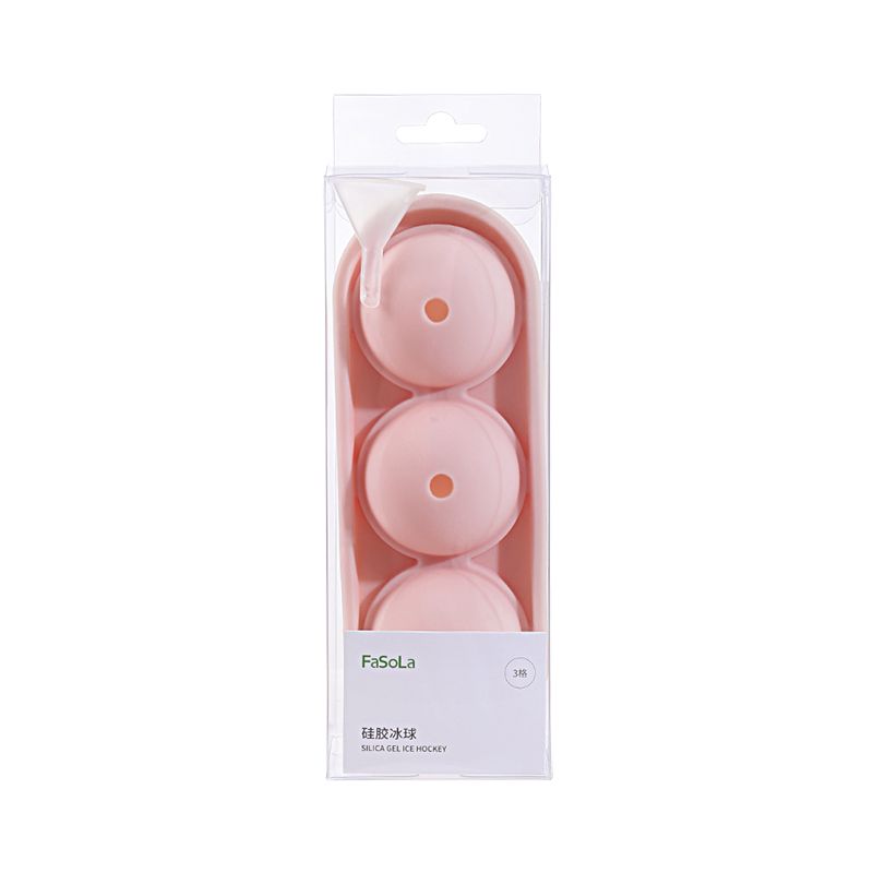 Khay làm đá, trà, kem trái cây 3 viên tròn silicone Fasola FSLYL-006
