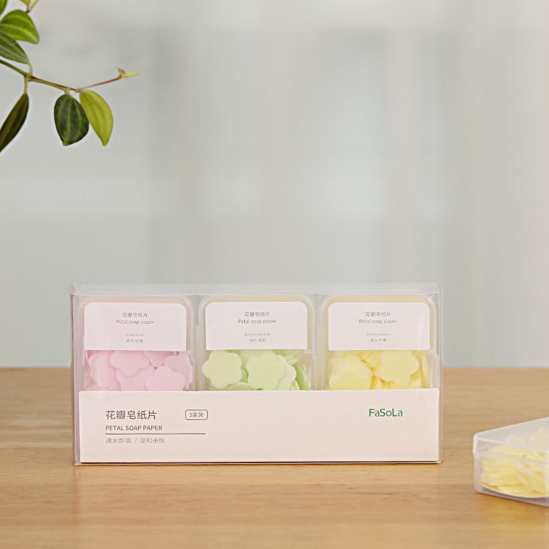 Xà phòng rửa tay dạng cánh hoa (3 hộp) FSLJY-393