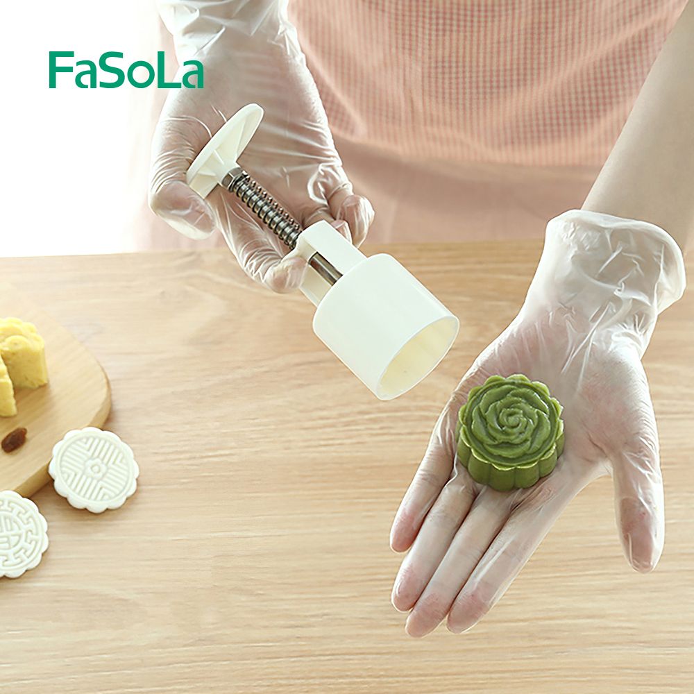 Khuôn bánh trung thu lò xo 4 mặt tròn FSLDZ-229C