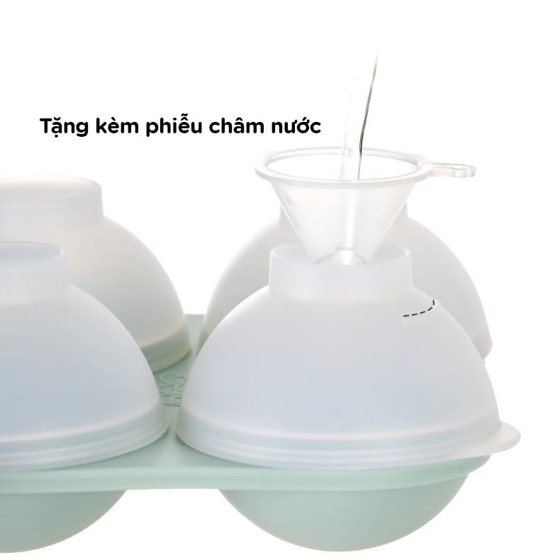 Khay đá tròn silicon có nắp (4 viên) FSLJJ-117