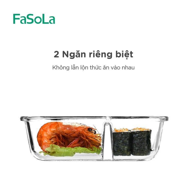 Hộp thủy tinh bảo quản thực phẩm 2 ngăn FSLSH-169