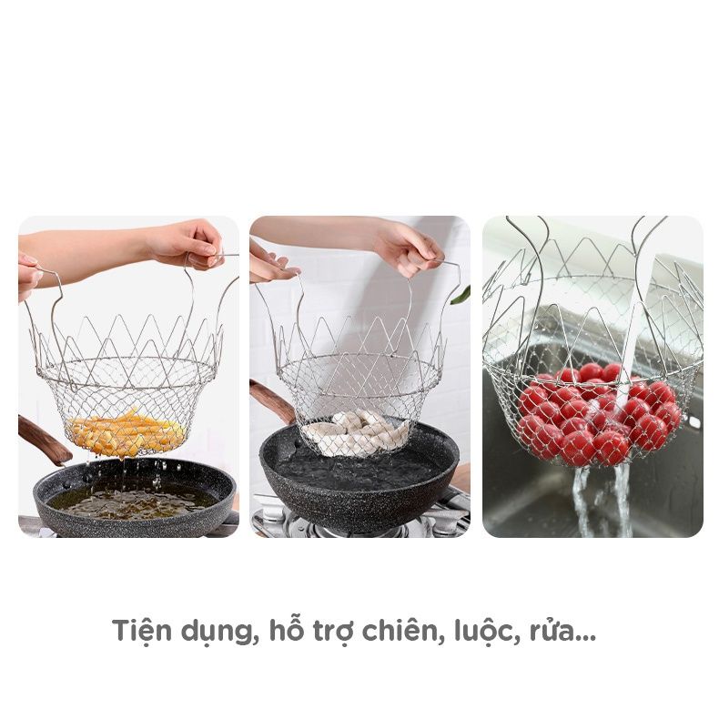 Lưới chiên thực phẩm, luộc rau bằng thép không gỉ FSLSH-152