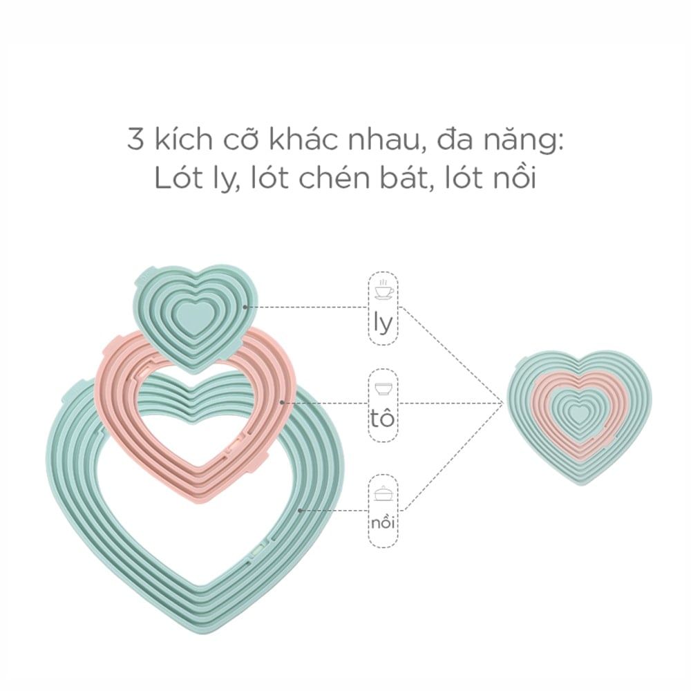 Bộ 3 miếng lót silicone cách nhiệt 