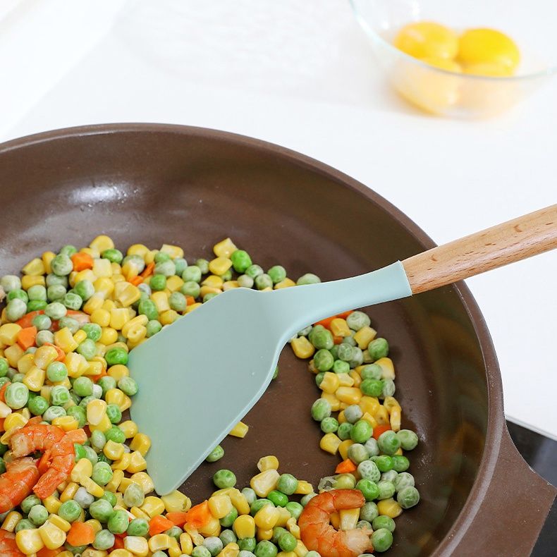 Bộ đồ dùng nấu Silicon ăn tay cầm gỗ FSLSH-121