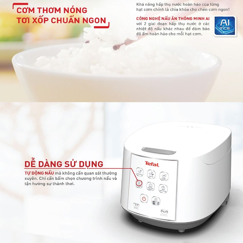 Nồi cơm điện tử 1.8L TEFAL Easy Rice RK733168