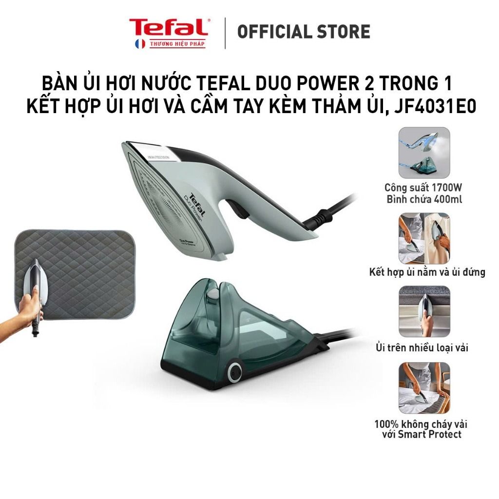 Bàn ủi hơi nước đa năng 2 trong 1 Tefal Duo Power