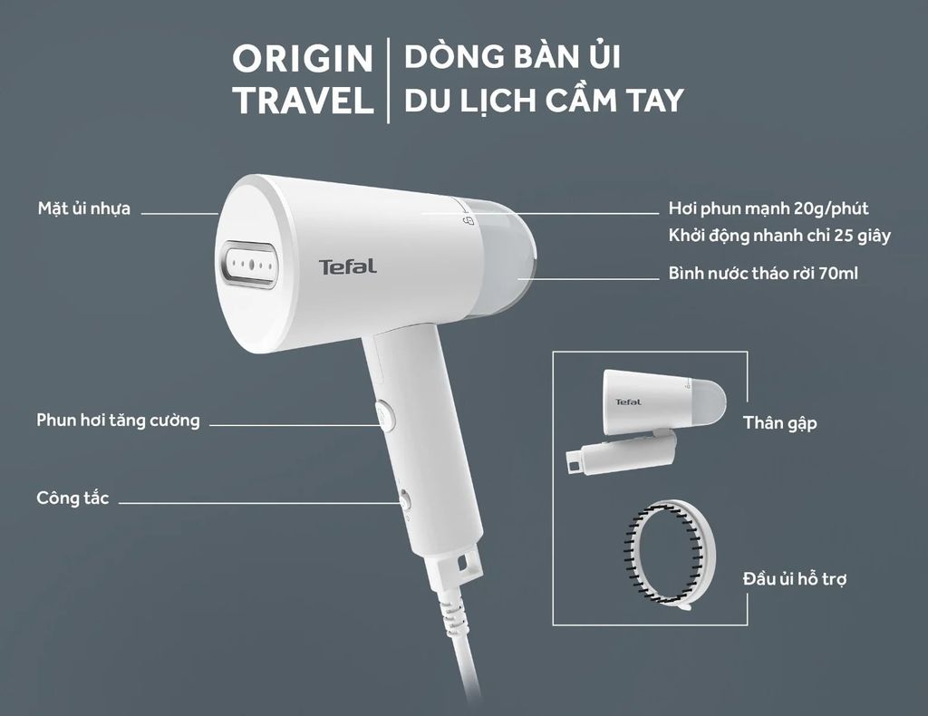 Bàn ủi hơi nước cầm tay Tefal Origin Travel