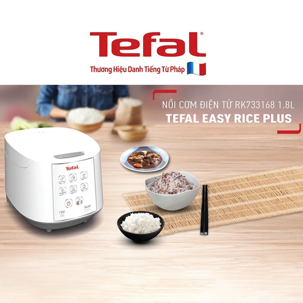 Nồi cơm điện tử 1.8L TEFAL Easy Rice RK733168