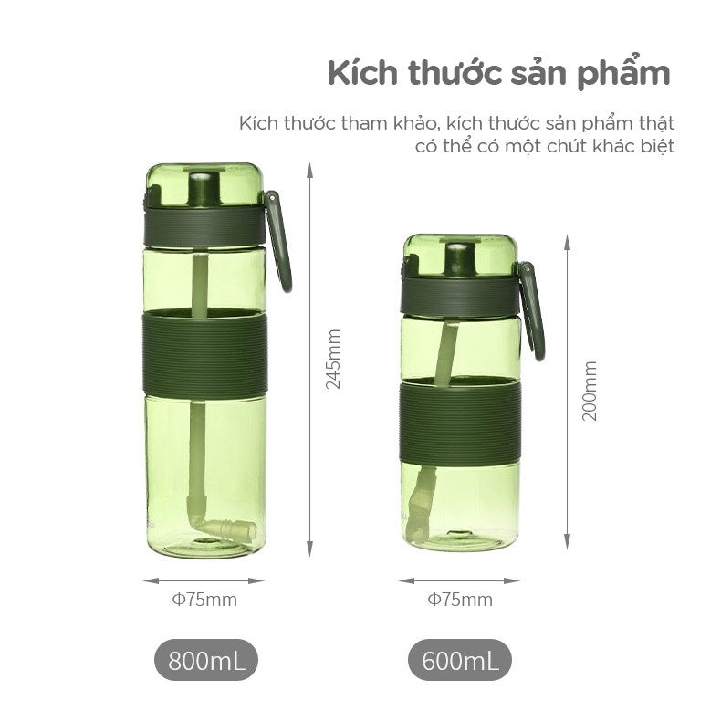 Bình nước thể thao kèm ống hút FSLSH-141C-142C