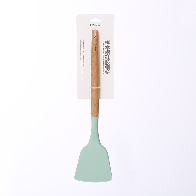Bộ đồ dùng nấu Silicon ăn tay cầm gỗ FSLSH-121