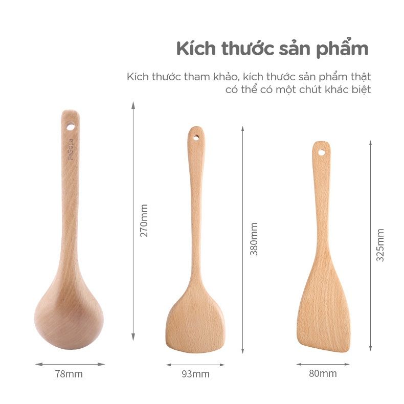Bộ dụng cụ nấu ăn bằng gỗ sồi FSLSH-023