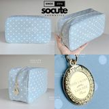  Túi Estee Lauder Chấm Bi Xanh Biển 24x14x10cm 