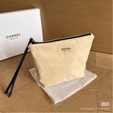  Túi Vải Chanel 2 Ngăn Kèm Gương Màu Be 25x16x8cm 