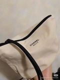  Túi Vải Chanel 2 Ngăn Kèm Gương Màu Be 25x16x8cm 