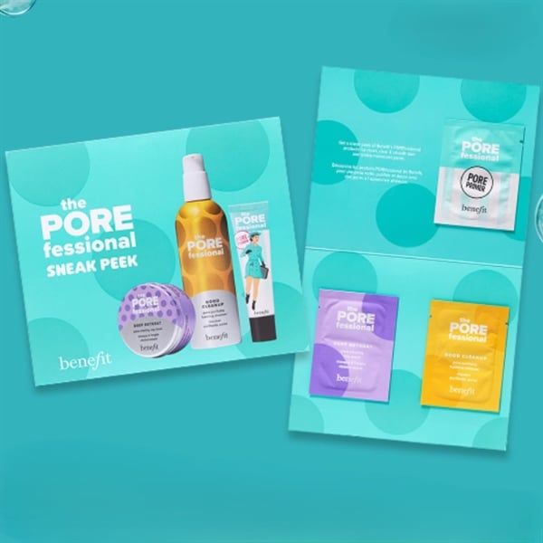  Sample Trang Điểm Benefit The POREFessional (Kem Lót 1ml + Sữa Rửa Mặt 1ml + Mặt Nạ 3ml) 