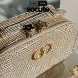  Túi Cói Dior Christmas Nhũ Kim Tuyến 2025 17x10x7cm 