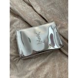 Túi Đựng Mỹ Phẩm YSL Bóng Bạc 16x10.5cm 