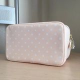  Túi Đựng Mỹ Phẩm Estee Lauder Chấm Bi Hồng Pastel 24x14x10cm 