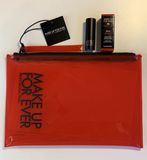  Túi Đựng Mỹ Phẩm Make Up For Ever Màu Đỏ Trong Suốt 22x15cm 