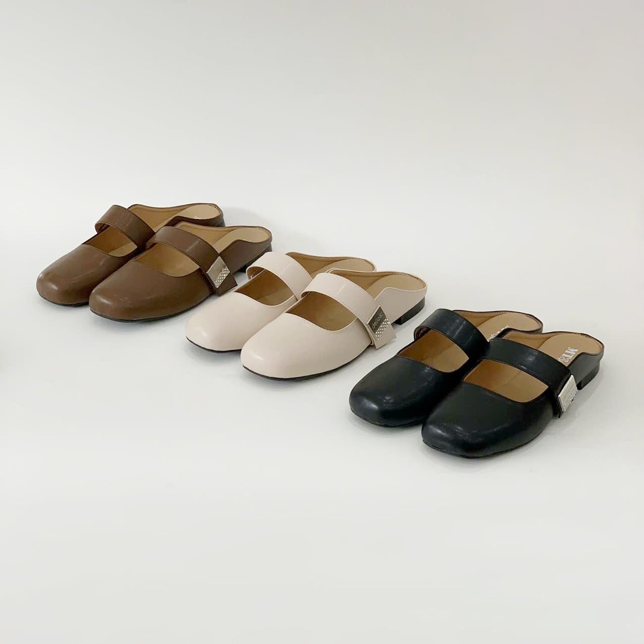  Dép sục nữ mũi vuông phối quai ngang MT312 