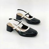  Giày sandal sục mũi vuông, quai mảnh gót cao 5cm MT3292 